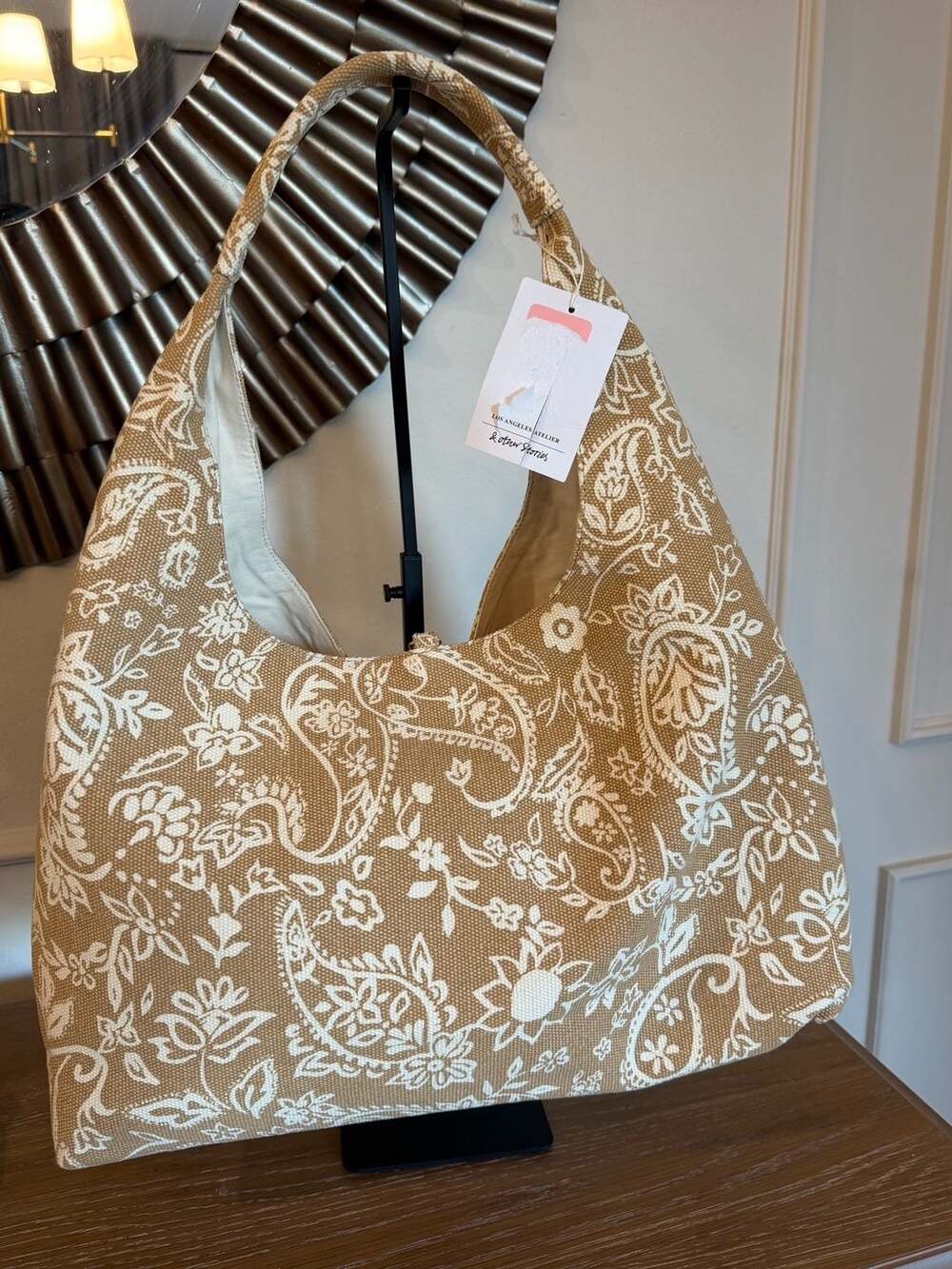 & Other Stories Paisley Canvas Hobo Tote Bag